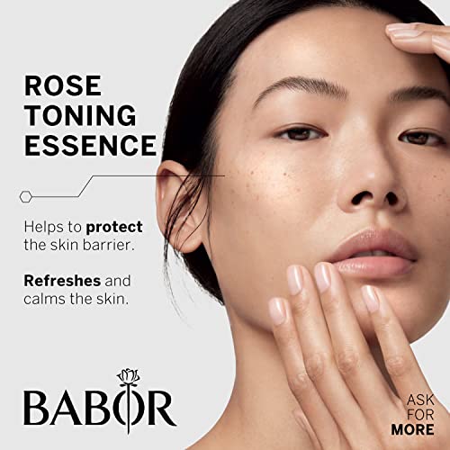 BABOR CLEANSING Rose Toning Essence para todo tipo de pieles, Tónico para la limpieza facial diaria, Fragancia de rosa, Sin alcohol, Fórmula vegana, 1 x 200 ml