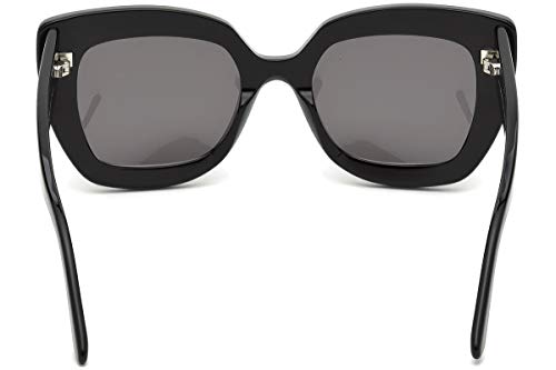 Balenciaga BA0130 01A 52 Gafas de sol, Negro (Nero Lucido/Fumo), Unisex Adulto