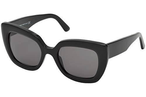 Balenciaga BA0130 01A 52 Gafas de sol, Negro (Nero Lucido/Fumo), Unisex Adulto