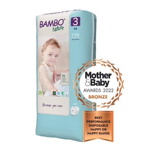 Bambo Pañales Ecologicos Deshechables Midi T3 5M, Multicolor, Tall Pack of 52 Nappies