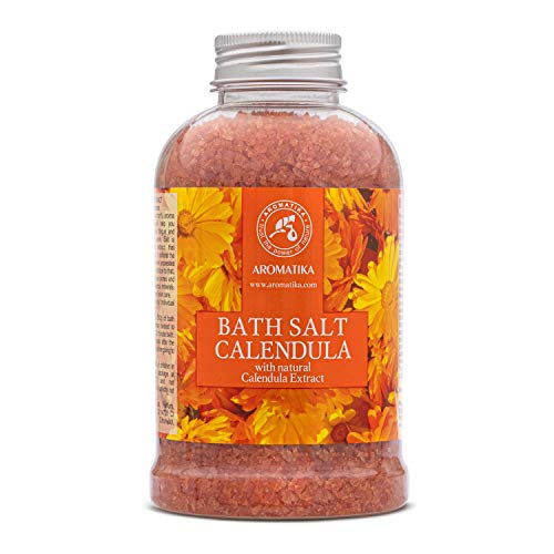 Baño de Caléndula Sal 600g con Aceite Natural de Caléndula - Sales de Baño - Cuidado del Cuerpo - Lo mejor para un Buen Sueño - Belleza - Baño - Bienestar - Relax - Aromaterapia