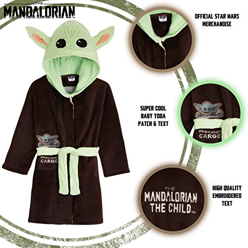 Bata para niños de Star Wars con Forma de bebé Yoda de The Mandalorian (Marron/Verde, 9-10 años)