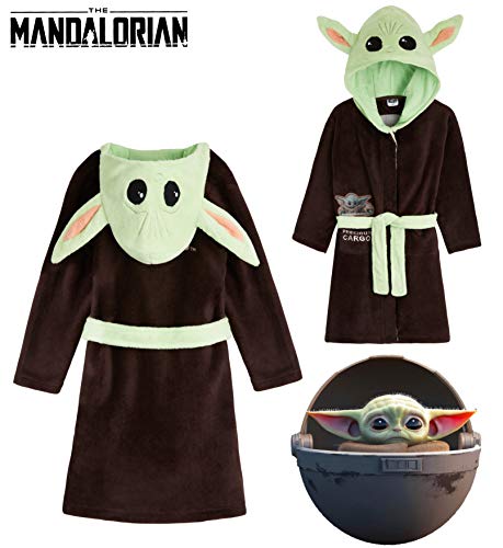 Bata para niños de Star Wars con Forma de bebé Yoda de The Mandalorian (Marron/Verde, 9-10 años)