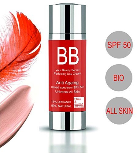 BB Cream ● Crema Orgánica Anti Edad Protección Solar FPS 50 ● Todo Tipo de Piel - Tono Universal ● Potente Antiedad con Argán y LycoMega ● 13% Organic 99% Natural ● 30 ml