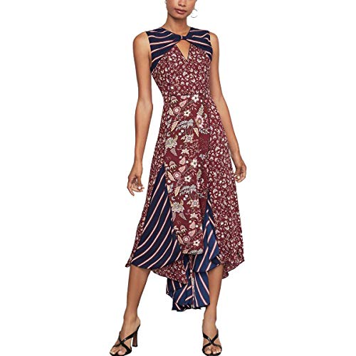 BCBGMAXAZRIA Women's Mixed Print Asymmetric Dress