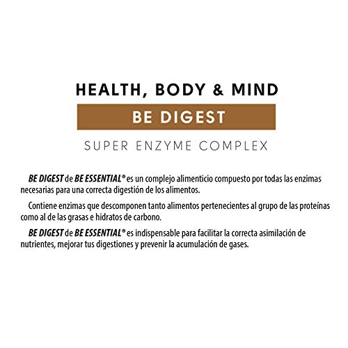 Be Essential, Be Digest, super enzyme complex, 60 cápsulas, complejo alimenticio compuesto por todas las enzimas necesarias para una correcta digestión,non gmo,cápsula vegetal,sin gluten,sin soja