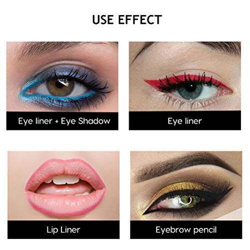 Beaupretty Lápices de maquillaje Delineador de ojos a prueba de agua Delineador de ojos Lápiz Lápiz Ceja Lápiz Delineador de labios Lápiz cosmético para niñas Mujeres 12 Pcs