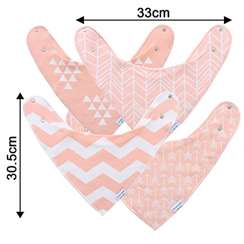 Bebé Bandana baberos para chica niñas 8 pack set, 100% algodón orgánico, suave y absorbente, hipoalergenico y lactancia Baberos bebe denticion baberos set de regalo para recién nacidos