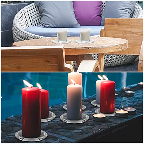 Belle Vous Plato Portavelas Cristal (Pack de 12) Porta Velas Votivo de Té – Ideal para Decoración de SPA, Bodas, Fiestas, Decor del Hogar, Centros de Mesa y Regalos