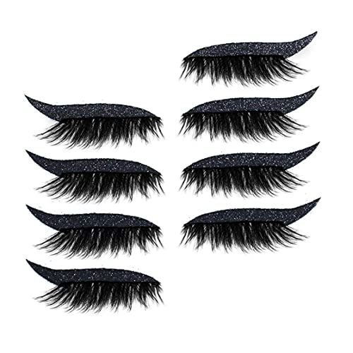 Berrywho Eyeliner Pegatinas de pestañas Reutilizable Impermeable Stick en Eyeliner Sombra de Ojos Maquillaje Negro