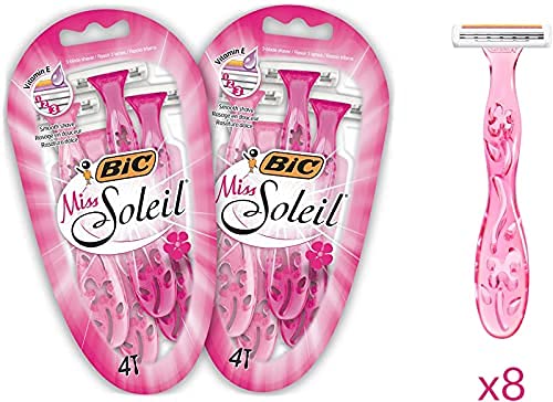 BIC Miss Soleil Maquinillas Desechables para Mujer - Paquete de 2 Packs de 4