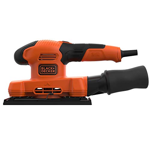 BLACK+DECKER BEW220 Lijadora Orbital 150 W 14.000 RPM diámetro órbita 2 mm Incluye 1 Hoja de Lija 150 V Cranberry