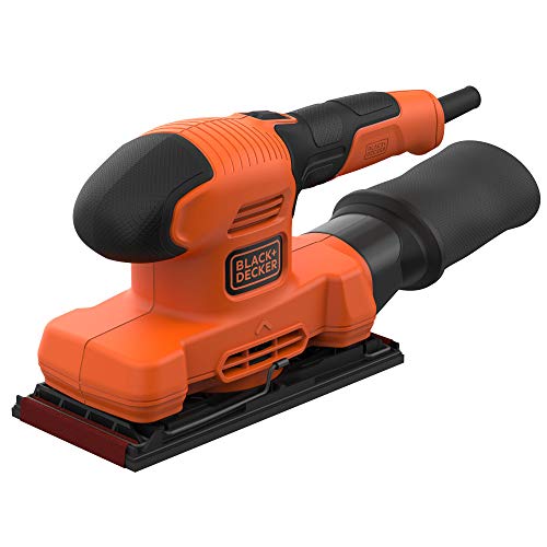 BLACK+DECKER BEW220 Lijadora Orbital 150 W 14.000 RPM diámetro órbita 2 mm Incluye 1 Hoja de Lija 150 V Cranberry