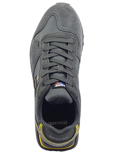 Blauer Quartz Dark Grey - Zapatillas deportivas para hombre, de piel y tela, gris, 45 EU