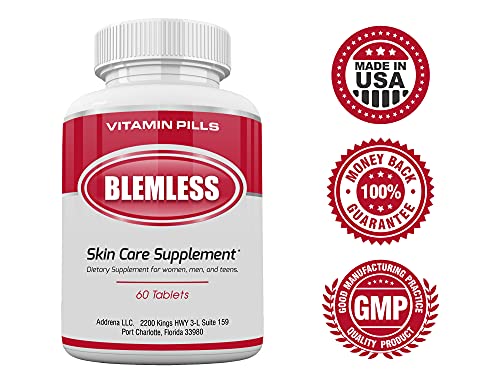 Blemless Suplementos Para La Piel Transparente Sin Imperfecciones| Pastillas de VItaminas Para Mujeres y Hombres Que Pueden Ayudar en algunos puntos y manchas 60CT