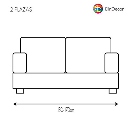 Blindecor Ambar Funda de Sofá, Tela, Gris, 2 plazas