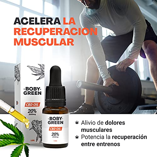 Bobygreen CBD Oil - Aceite CBD 10% Formula Potenciada - Aceite de CBD Gotas Enriquecidas 10% CBD Productos 100% organicos 0% THC | 10 ml