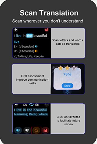 Bolígrafo de Lectura de Traductor de Voz Instantáneo Pluma de Diccionario de Traducción de Escaneo Escanear Texto y Traducir WiFi Sin Conexión 111 Idiomas para Estudio, Trabajo, Viajes