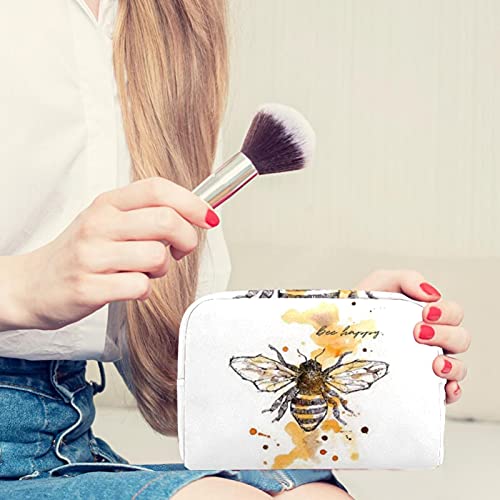 Bolsa de maquillaje portátil de viaje grande para cosméticos, neceser, maquillaje, afeitadora, para hombre, mujeres y niñas, abejas