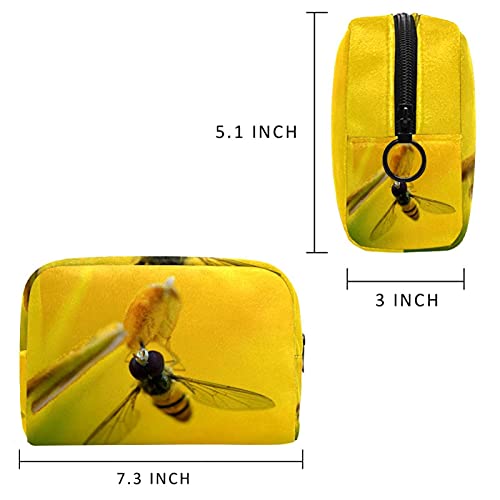 Bolsa de maquillaje portátil de viaje grande para cosméticos, neceser, maquillaje, afeitadora, para hombres, mujeres y niñas, abeja reúne miel