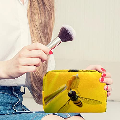 Bolsa de maquillaje portátil de viaje grande para cosméticos, neceser, maquillaje, afeitadora, para hombres, mujeres y niñas, abeja reúne miel