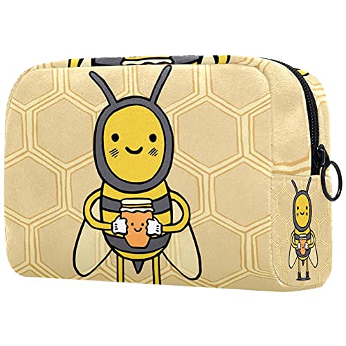 Bolsa de maquillaje portátil de viaje grande para cosméticos, neceser, maquillaje, afeitadora, para hombres, mujeres y niñas, animales de abeja