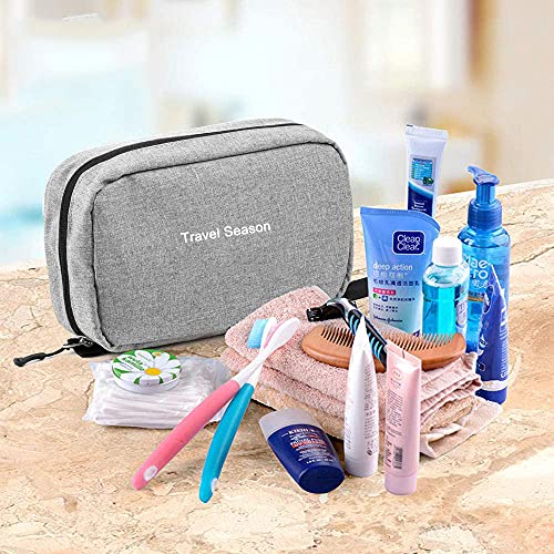 Bolsa de Viaje Bolsa de Aseo con Gancho para Colgar, Bolsa de Lavado de Bolsa de cosméticos Repelente al Agua (Grey)