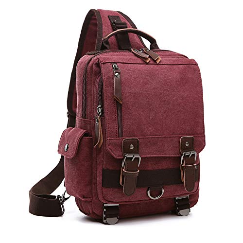 Bolso de Pecho para Hombre, Bolso de Mensajero de Lona, ​​Personalidad Informal, multifunción, Mochila de un Solo Hombro, Mochila de Doble Uso