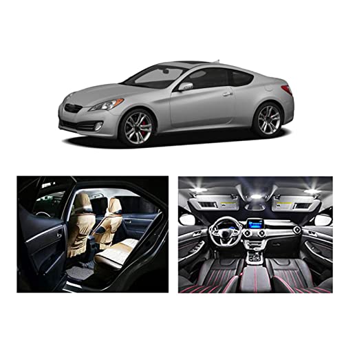 Bombillas de luz LED para Coche sin Error, Kit de lámpara de Placa de matrícula para Maletero de cúpula de Mapa Interior, para Hyundai Genesis Coupe 2010-2012 12V 9 Uds