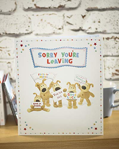 Boofle Sorry You're Leaving Card - Tarjeta de buena suerte, extra grande, ideal para enviar desde el grupo, 794736
