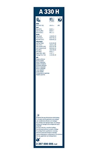 Bosch Rear A330H Escobilla limpiaparabrisas, Longitud: 330mm – 1 escobilla limpiaparabrisas para la ventana trasera