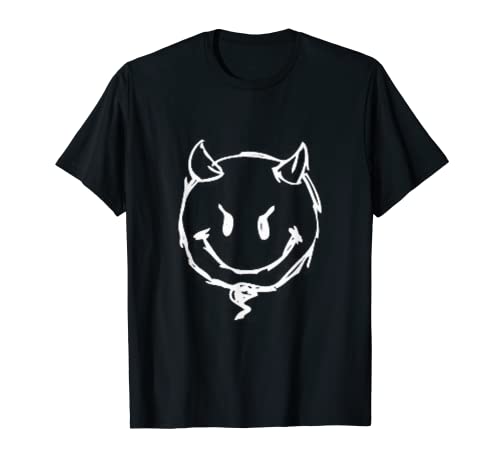Böser Smiley - Camiseta para hombre y mujer, diseño de diablo Camiseta