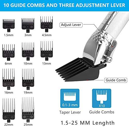 BOUNDAIR Cortapelos Hombre, Barbero Profesional Electrico Cortador, Maquina Cortadora de Pelo Recargable Recortador de Barba y Cortapelos Máquina Afeitar y Precisión Impermeable 10 en 1