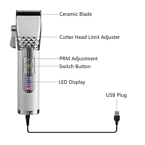 BOUNDAIR Cortapelos Hombre, Barbero Profesional Electrico Cortador, Maquina Cortadora de Pelo Recargable Recortador de Barba y Cortapelos Máquina Afeitar y Precisión Impermeable 10 en 1