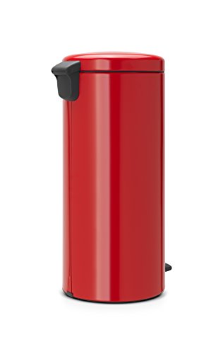 Brabantia Newicon-Cubo de Basura con Pedal, 30 l, Color Passion Red, Acero Inoxidable, Rojo pasión