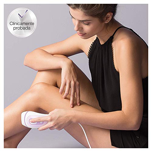 Braun Silk-expert Pro 3 Depiladora Mujer Luz Pulsada IPL con Cabezal de Precisión y Maquinilla de Afeitar Venus, Alternativa a la Depilación Láser en Casa, Unisex, Funda, PL 3111, Blanco/Lila