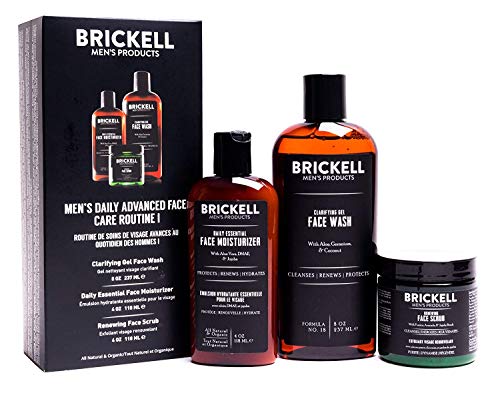 Brickell Daily Advanced Face Care Rutine I, Gel de limpieza facial, exfoliante facial, loción hidratante facial, natural y orgánica, sin perfume