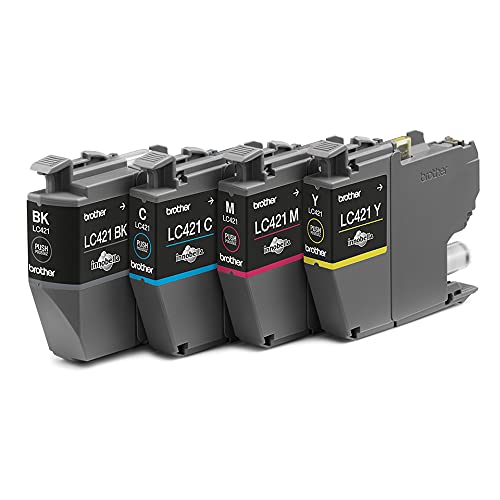 Brother LC421VAL Pack de 4 colores de cartuchos originales de tinta para las impresoras MFCJ1010DW y DCPJ1050DW