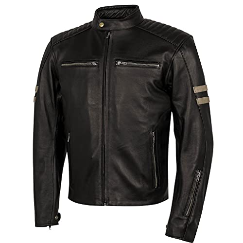 BSTAR Lem Legend Marron - Chaqueta Moto de Piel para Hombre (Talla, XL)