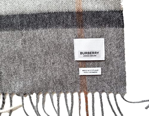 BURBERRY Bufanda de cachemira 8016395 giant check 168 x 30 cm gris