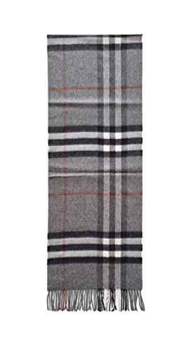 BURBERRY Bufanda de cachemira 8016395 giant check 168 x 30 cm gris