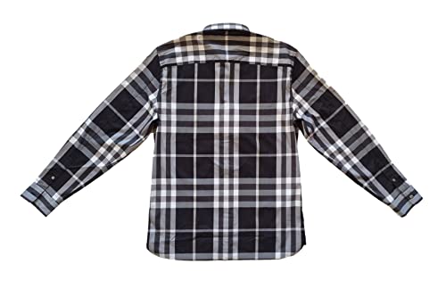 BURBERRY Camisa de manga larga de algodón para hombre 8004536 Check negro gris, Check Negro Gris, L