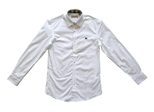 BURBERRY Camisa de manga larga de algodón para hombre 8036292 blanco, Color blanco., XS