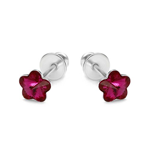 butterfly Damas Pendientes de Mujer Plata 925 Rojo-púrpura Gato Swarovski Elements Original Satén los Bolsos Regalo Cumpleaños