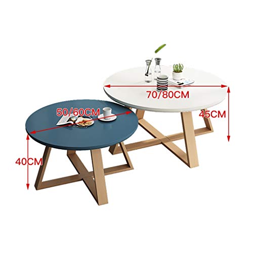 C-J-Xin Sólidas mesas de Madera End, Balcón Simples Mesa Redonda pequeña Sala de Estar Muebles Sofá Tablas Tablas del Hotel Apartamento Secundarios Mesas auxiliares (Color : White, Size : 70 * 45CM)