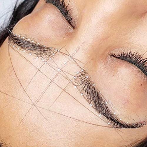 Cadena de mapeo de cejas pre-entintada, 10 metros Microblading Micronumbing Mapping String hilo de rosca para cejas henna cejas, marcado de cejas simétricas