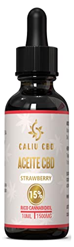 Caliu cbd - Aceite CBD 15% -Con extracto de Fresa -Bio Hemp oíl Premium enriquecido con CBD Puro –Orgánico ecológico -Hecho en UE -0% THC –10Ml 400 Gotas -Aceite de Semillas Cáñamo rico en Cannabidiol