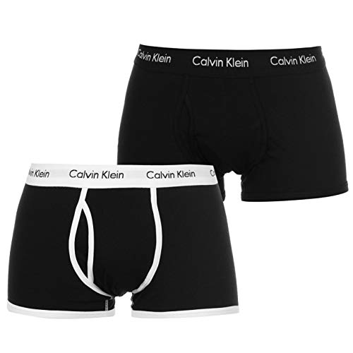 Calvin Klein - 2 calzoncillos tipo bóxer, ajuste cómodo, ropa interior blanco Black/black Medium