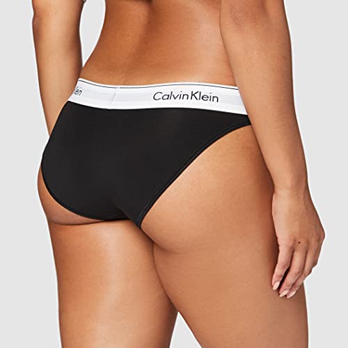 Calvin Klein Bikini Brief-Modern Cotton, Black 001, M para Mujer