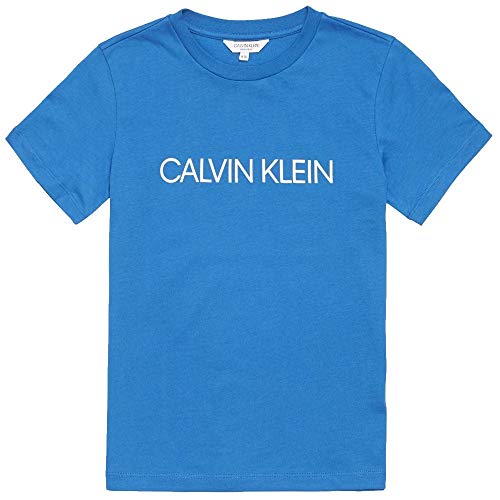 Calvin Klein Chicos Logotipo Camiseta De Cuello Redondo, Snorkel Azul Snorkel Azul 14-16 años